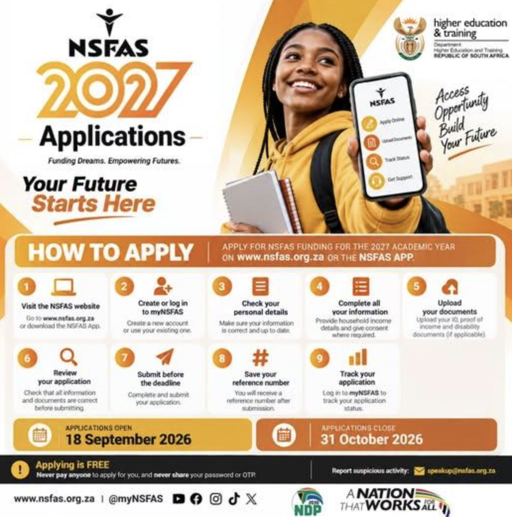 NSFAS Deadline Looms: 2027 Applicants Have Until Saturday