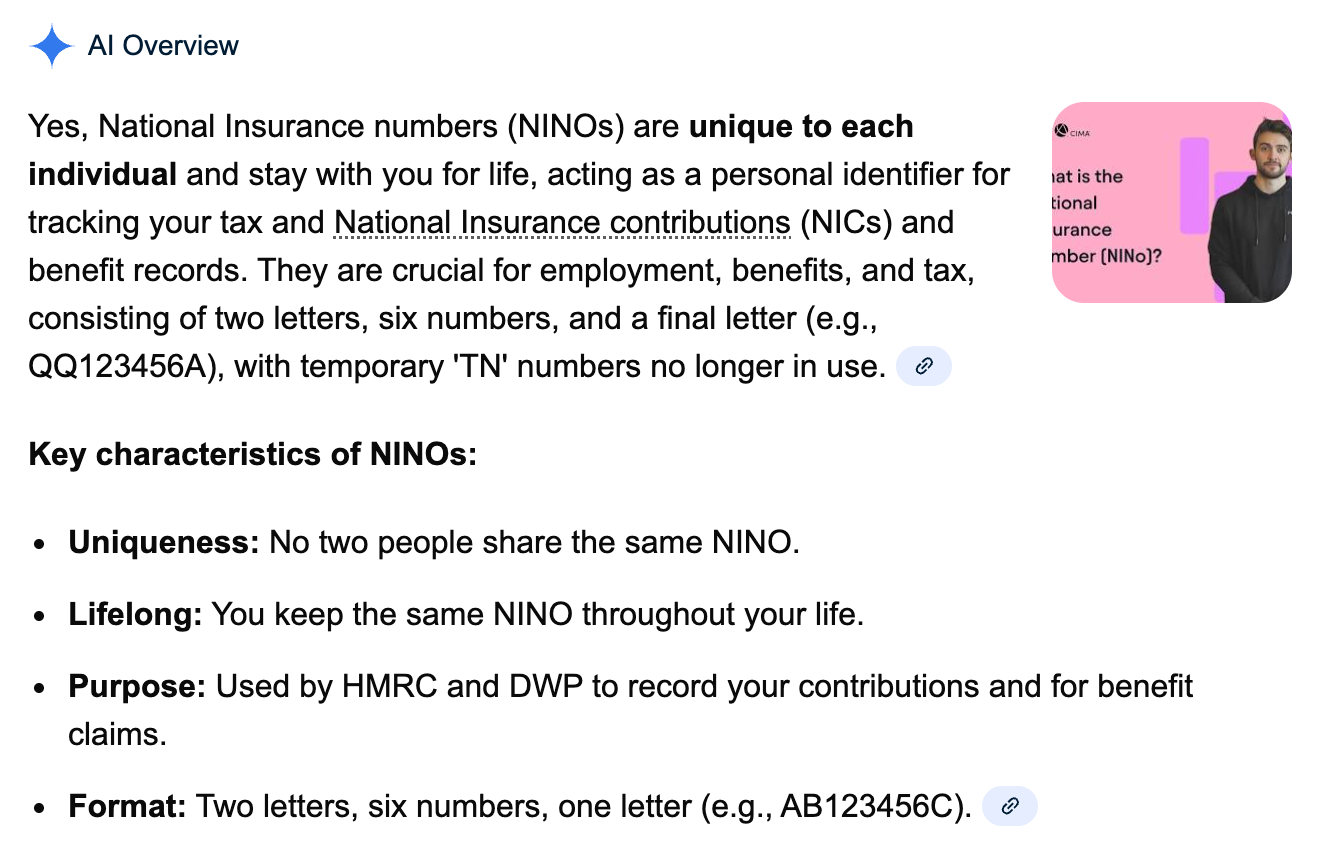 Yes, National Insurance numbers (NINOs) are unique to each individual and stay with you for life, acting as a personal identifier for tracking your tax and National Insurance contributions (NICs) and benefit records. They are crucial for employment, benefits, and tax, consisting of two letters, six numbers, and a final letter (e.g., QQ123456A), with temporary 'TN' numbers no longer in use. Key characteristics of NINOs: Uniqueness: No two people share the same NINO. Lifelong: You keep the same NINO throughout your life. Purpose: Used by HMRC and DWP to record your contributions and for benefit claims. Format: Two letters, six numbers, one letter (e.g., AB123456C).