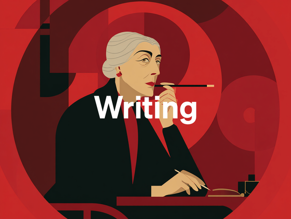 A woman writing and smoking 