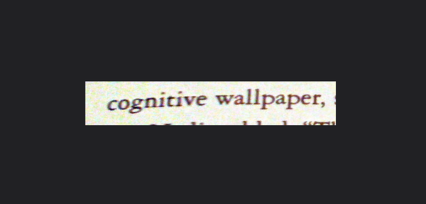 The words 'cognitive wallpaper'