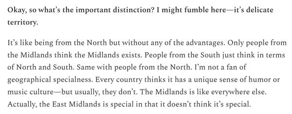 Text about the East Midlands