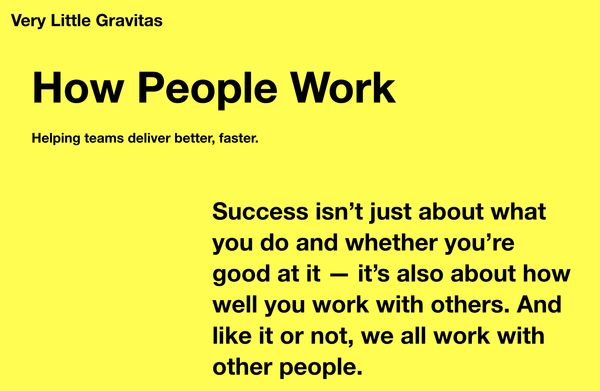 People, work, matters and things