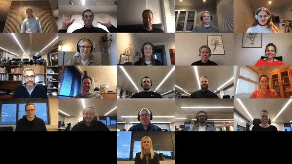 Lucinity employees celebrate the company winning the Nordic Start-up Award