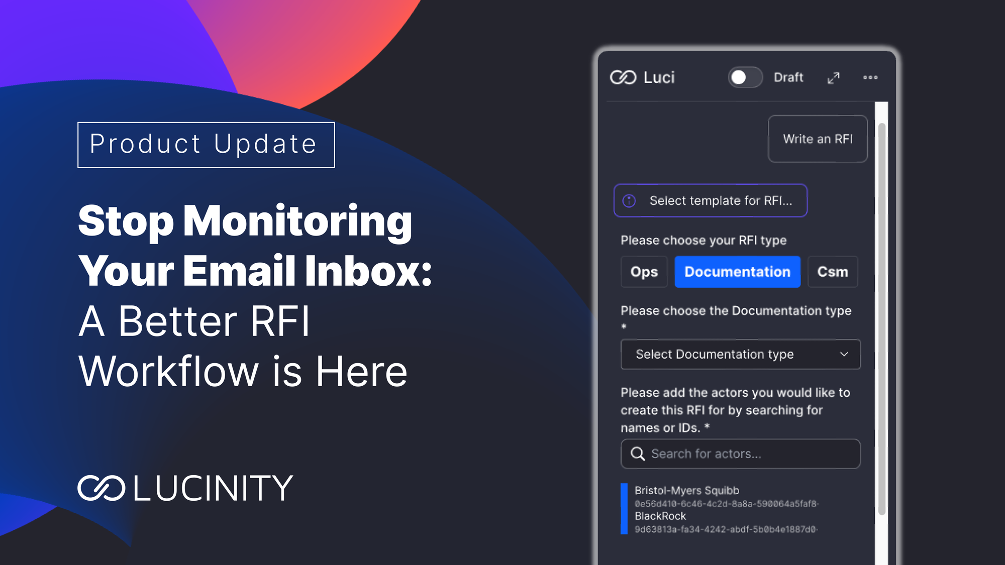 Lucinity Request for Information (RFI) process