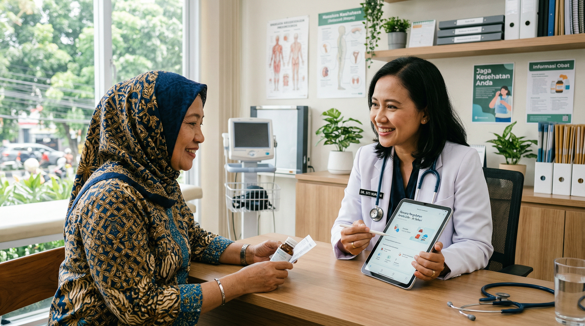Konsultasi pasien Indonesia dengan dokter untuk memulai terapi GLP-1 di klinik modern