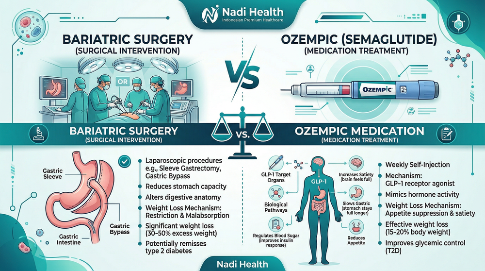 Perbandingan operasi bariatrik vs Ozempic untuk penurunan berat badan di Indonesia