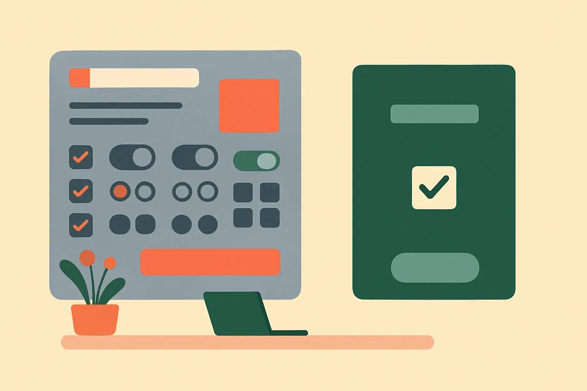 llustration comparing simple vs complex software interfaces