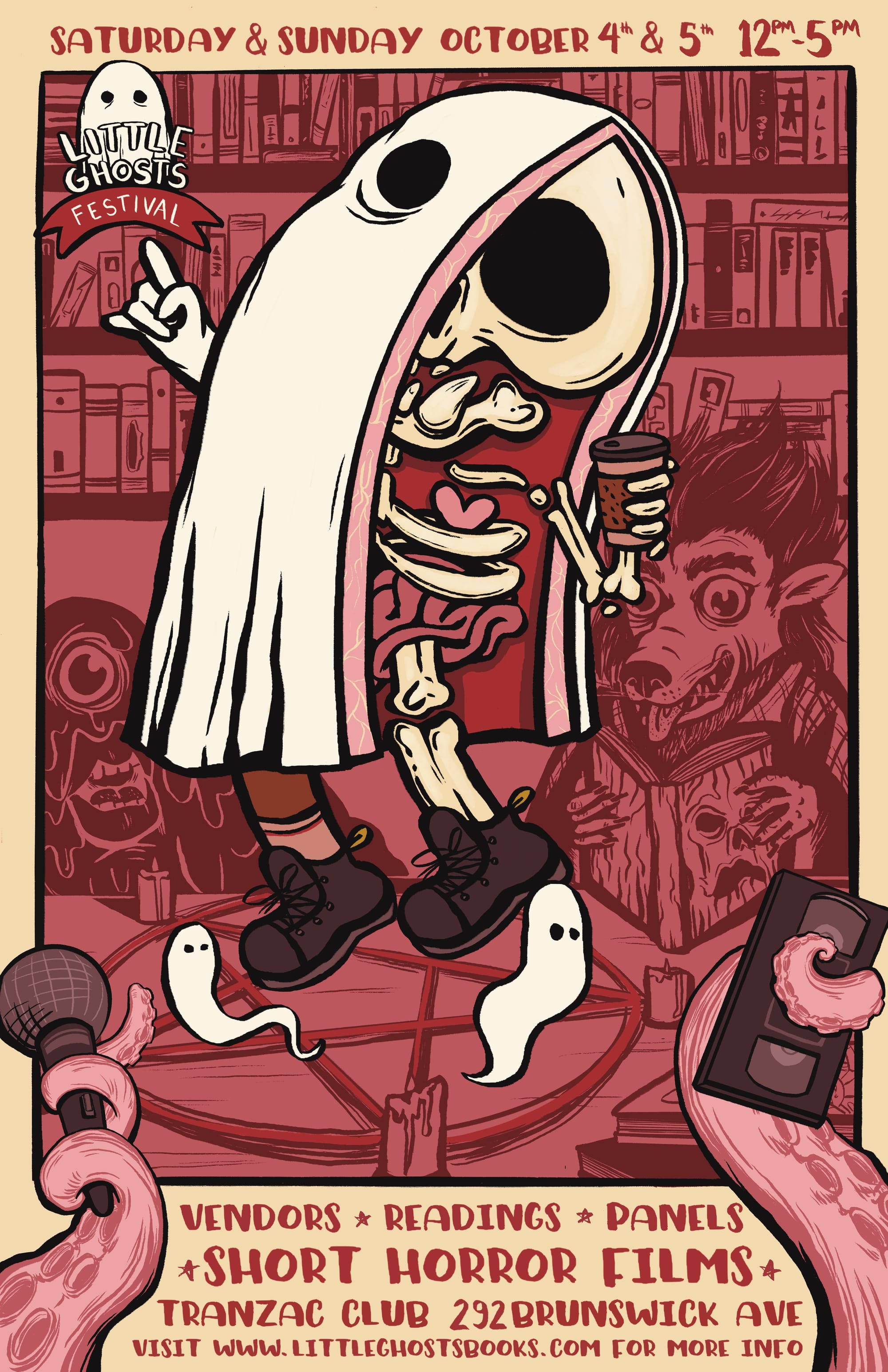 Saturday and Sunday October 4 and 5, 12 pm to 5 pm: Little Ghosts Festival. Vendors, readings, panels, short horror films! Tranzac Club 292 Brunswick Ave, Toronto. visit www.littleghostsbooks.com for more info