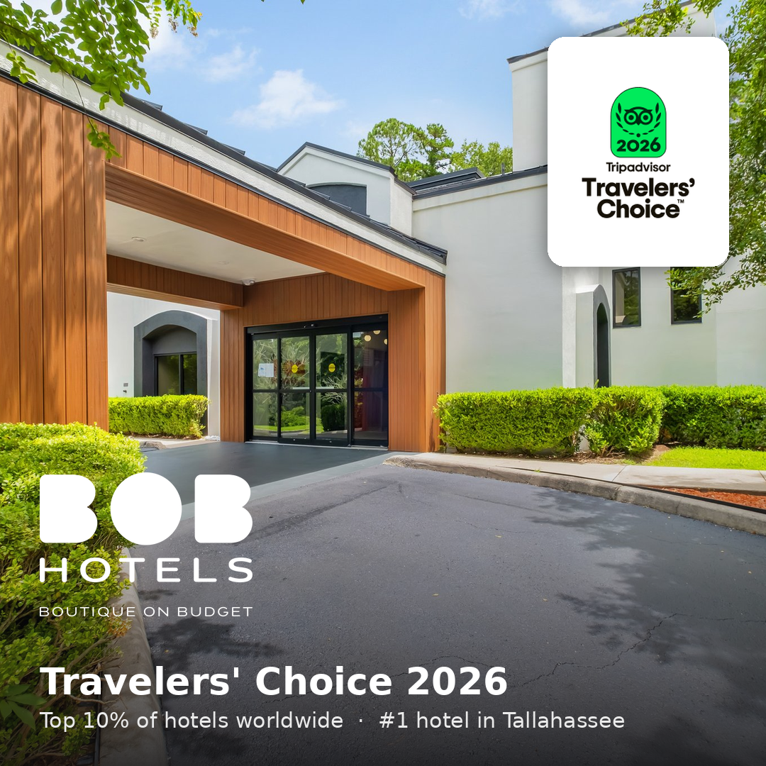 BOB Hotels Tallahassee Wins  2026 TripAdvisor Travelers' Choice Award