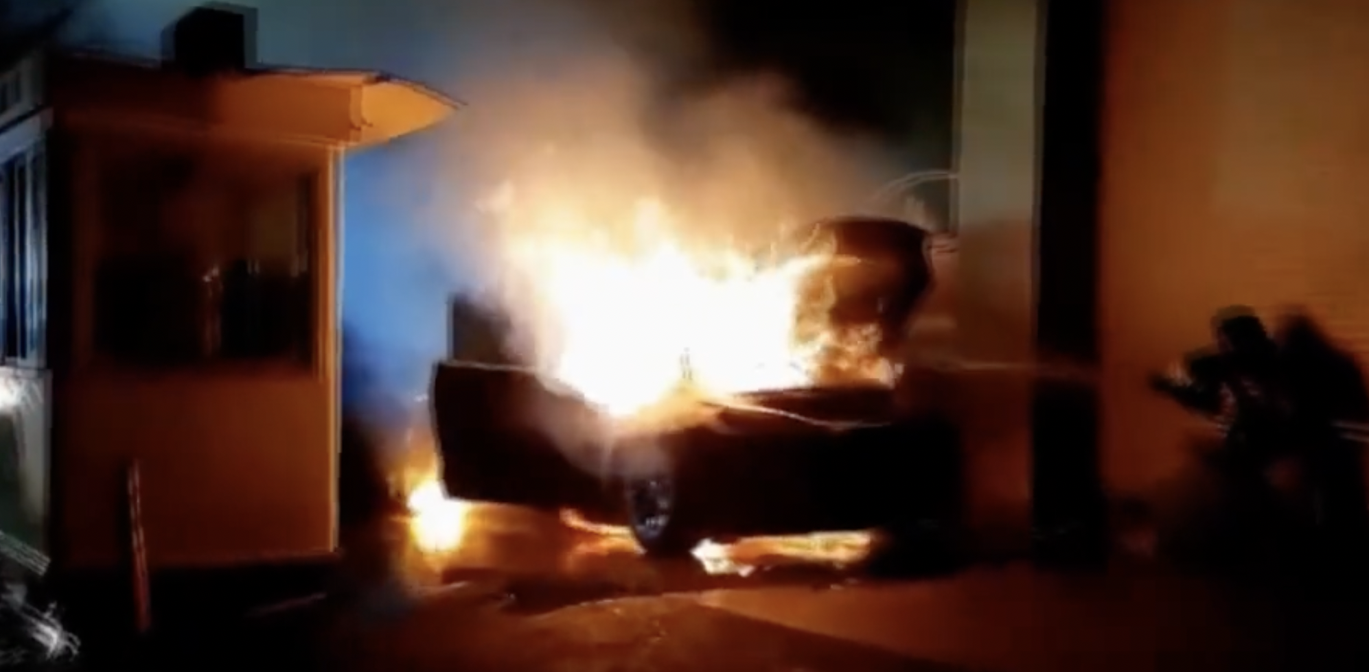Tesla Model X catches fire at the S. Korean service center.