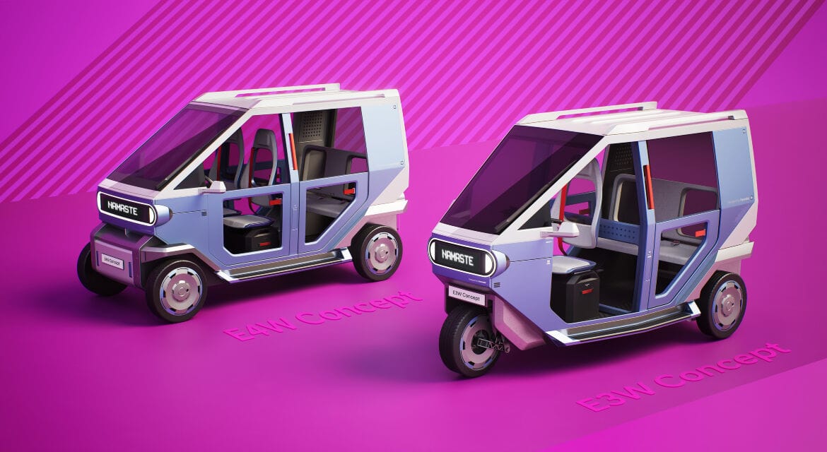 Hyundai unveils EV three-wheeler concept for India mobility market.