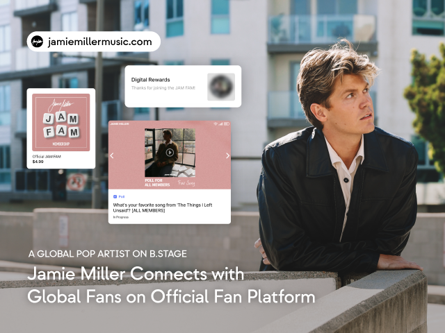 Jamie Miller Launches Fan Platform via b.stage Ahead of the U.S. Tour post image