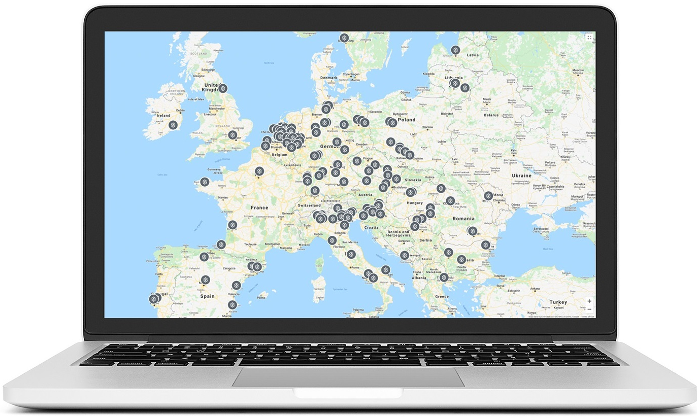 Warehouses registered on StoringCargo.com on Map