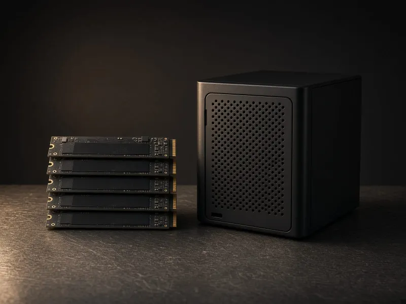 Editorial illustration of computer storage equipment