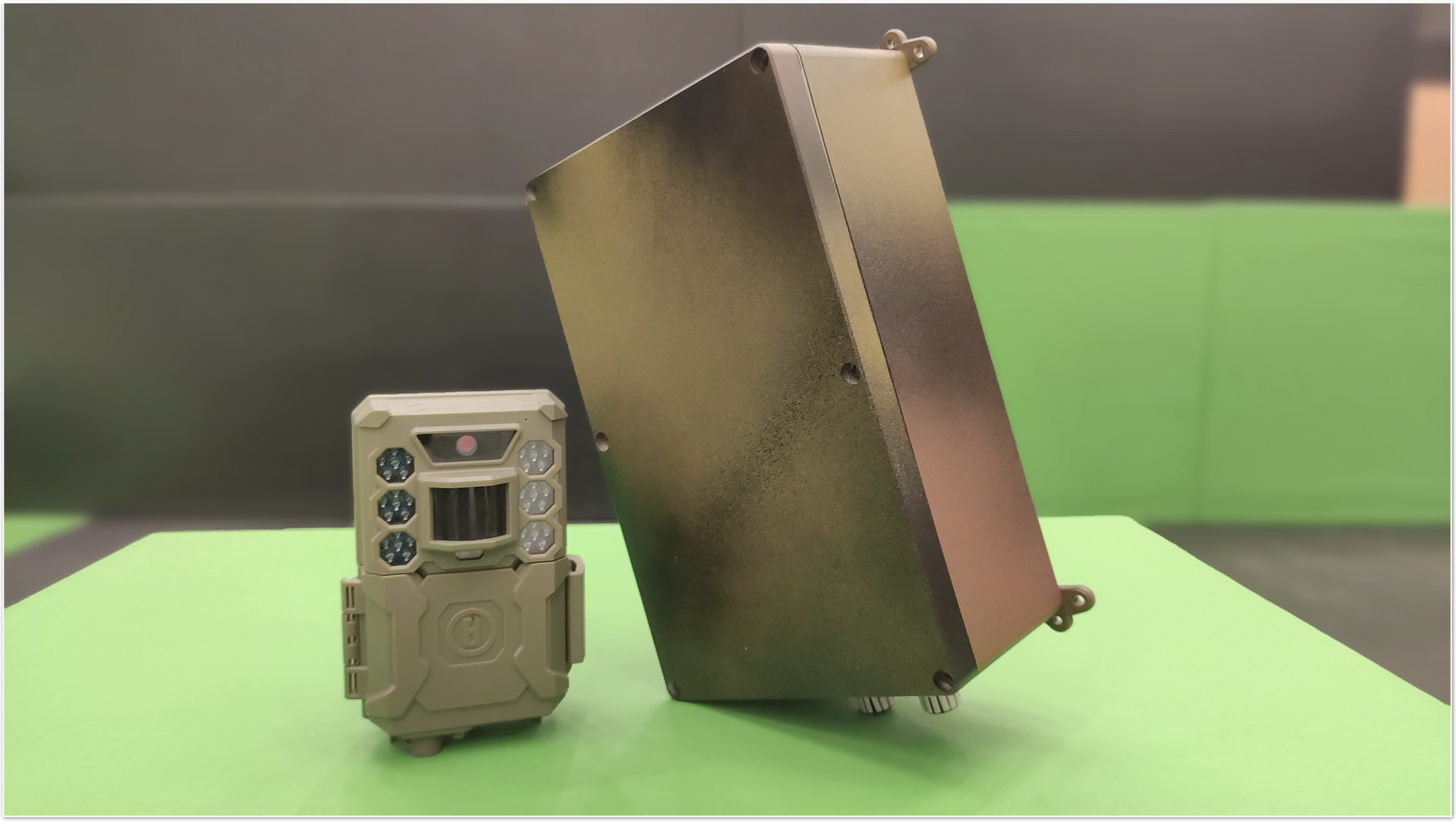 Modified Bushnell camera trap and our custom Smart Bridge hardware