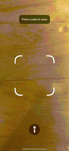 Mobile screen showing the scanning and launching of a Hue App Clip 