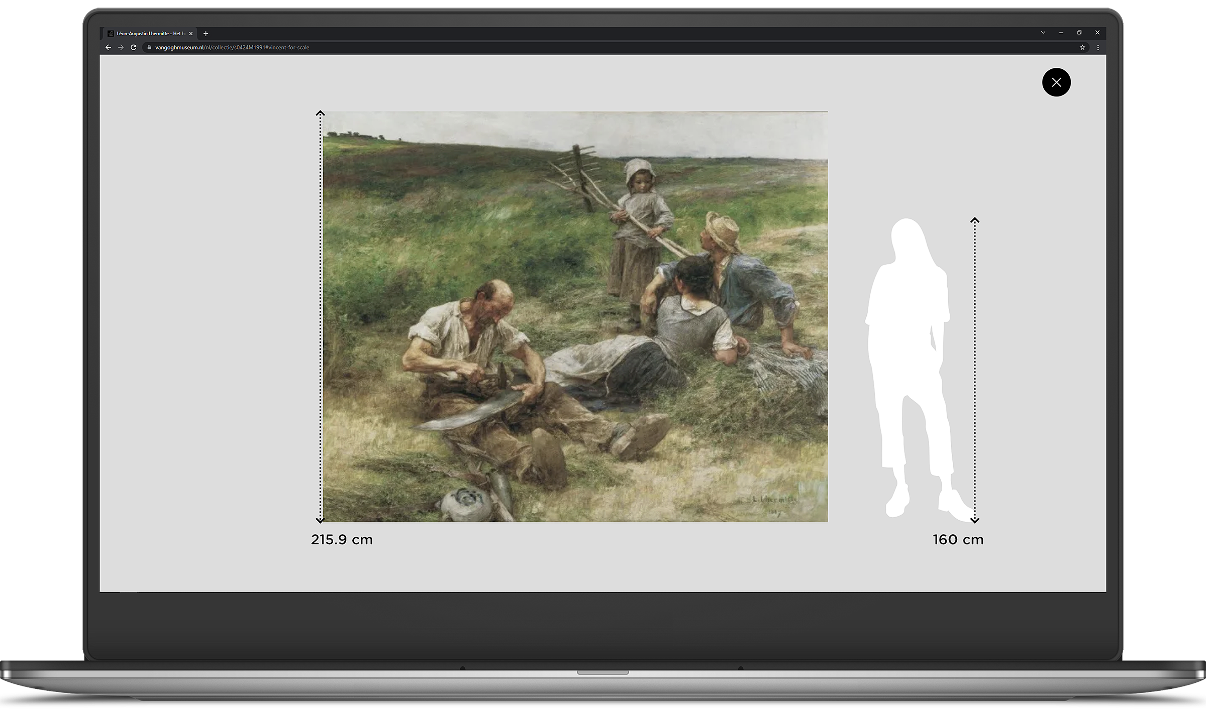 A laptop with the Vincent for Scale feature