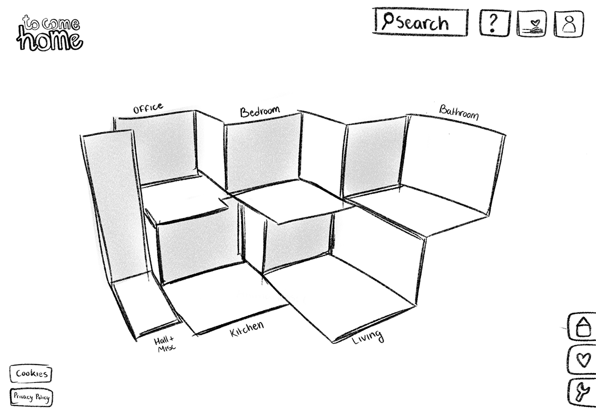 One of the very first sketches for the UI of the house.