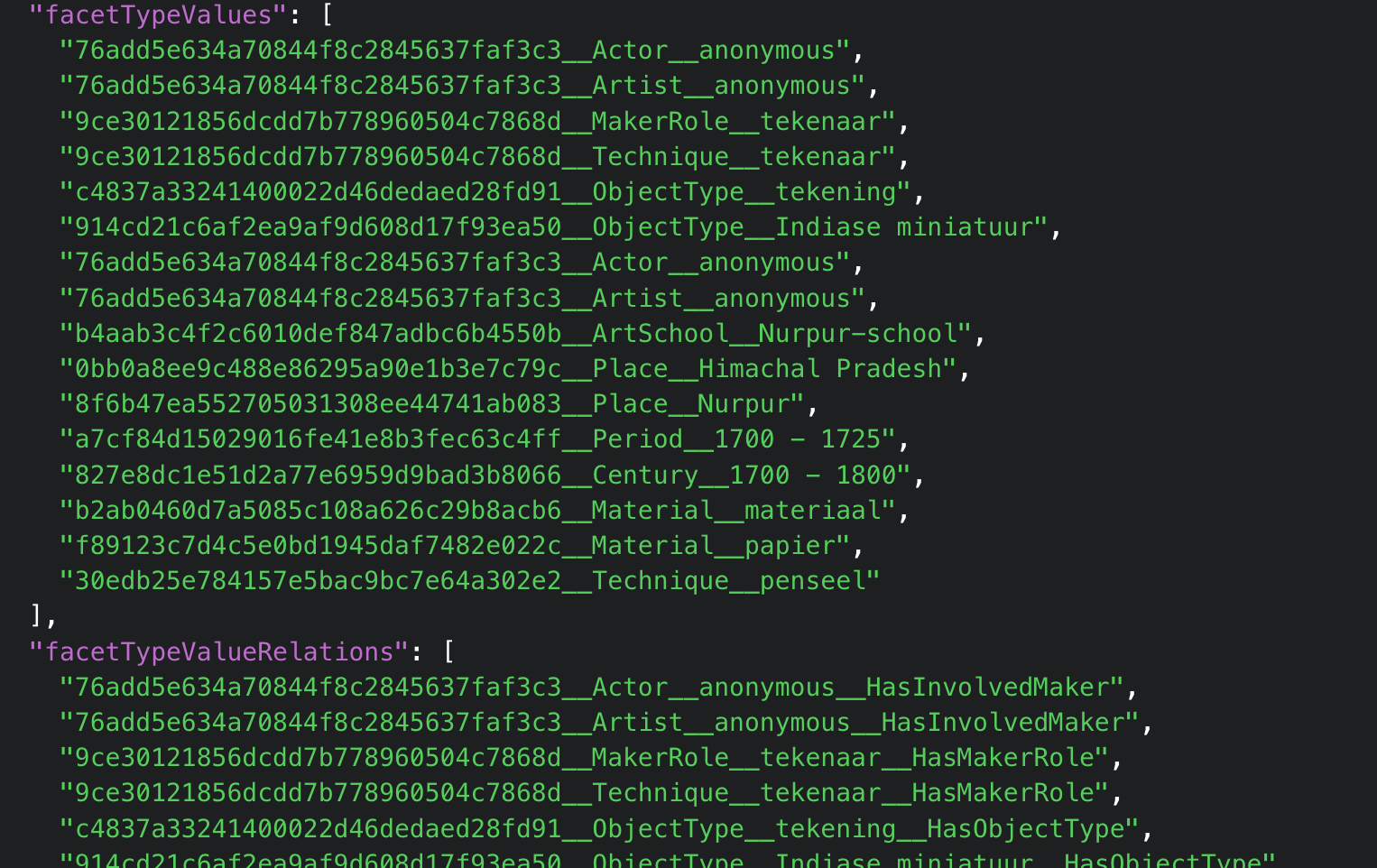 Screen shot with code lines.
