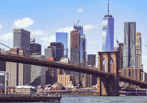 An animated picture of a skyline in which points are placed on a grid to automatically generate masks.