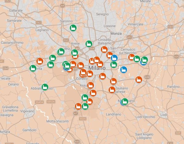 La mappa dei datacenter attivi, in costruzione e in progettazione nel territorio milanese