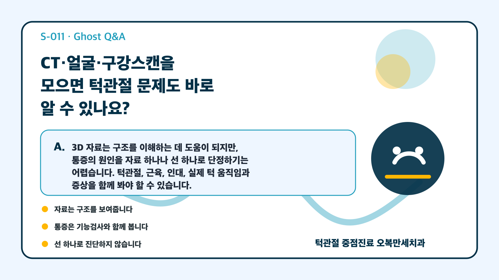 CT, 얼굴스캔, 구강스캔, 턱 움직임을 통합한 비사진형 의료 인포그래픽
