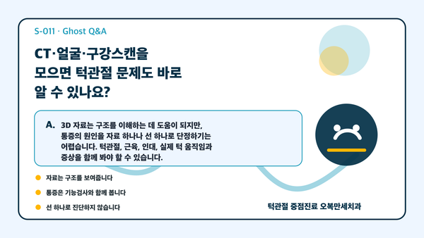 CT, 얼굴스캔, 구강스캔, 턱 움직임을 통합한 비사진형 의료 인포그래픽
