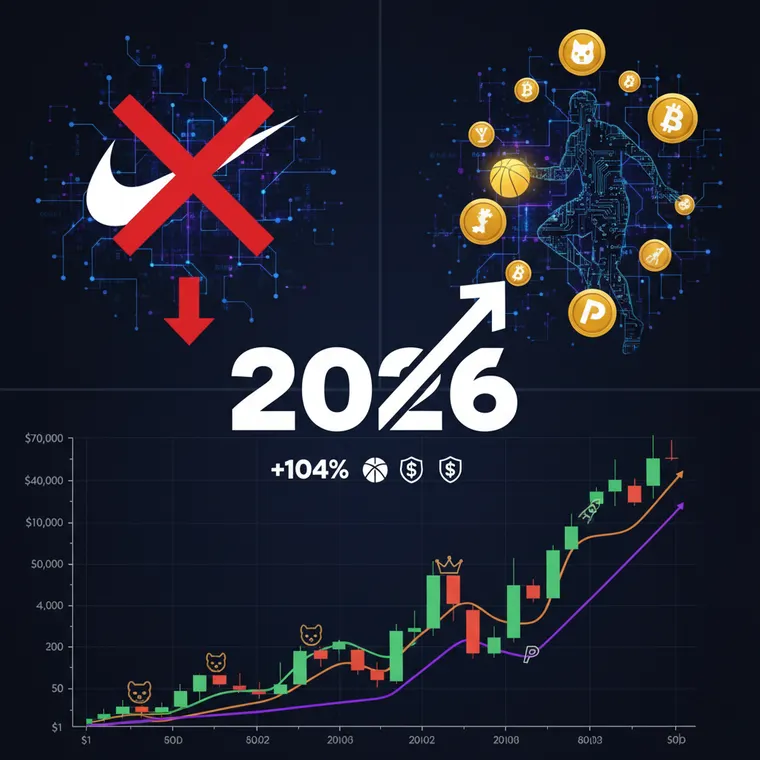 2026년 NFT와 게임 산업 대변혁: Nike NFT 종료, pippin 104% 급등, 스포츠 토큰화 확산을 한눈에 보는 분석 차트