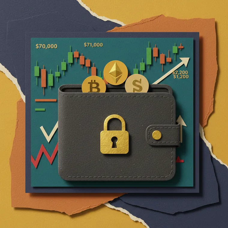 2026년 암호화폐 초보자를 위한 안전한 지갑 및 거래소 선택 가이드 페이퍼컷 일러스트레이션