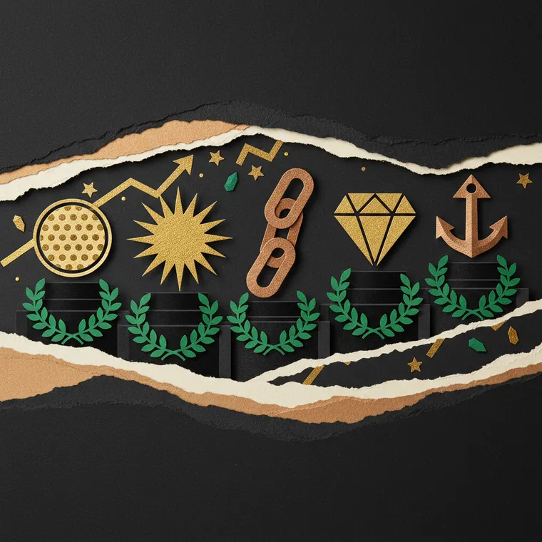 2026년 3월 카탈리스트 알트코인 TOP 5 추천 DOT SOL LINK ETH ANKR 프리미엄 페이퍼컷 콜라주 일러스트레이션