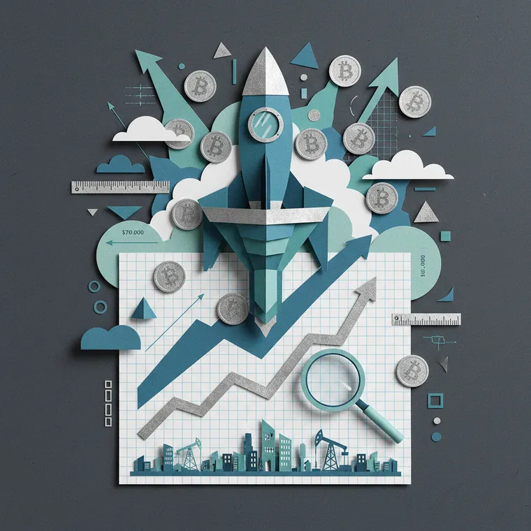 하이퍼리퀴드 HYPE 토큰 바이백 소각 메커니즘과 가격 상승 추세를 표현한 페이퍼컷 콜라주 일러스트