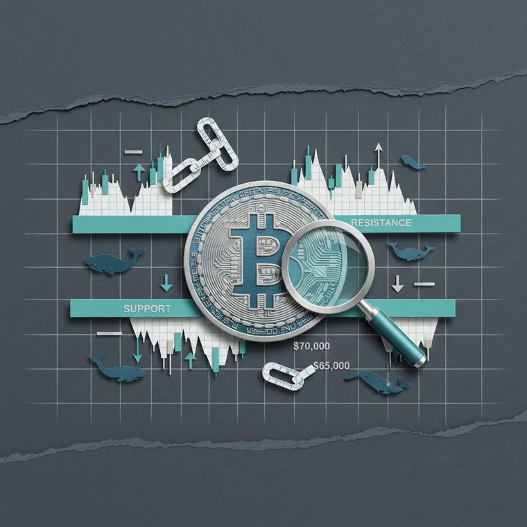 비트코인 박스권 횡보 온체인 기술적 분석 일러스트레이션