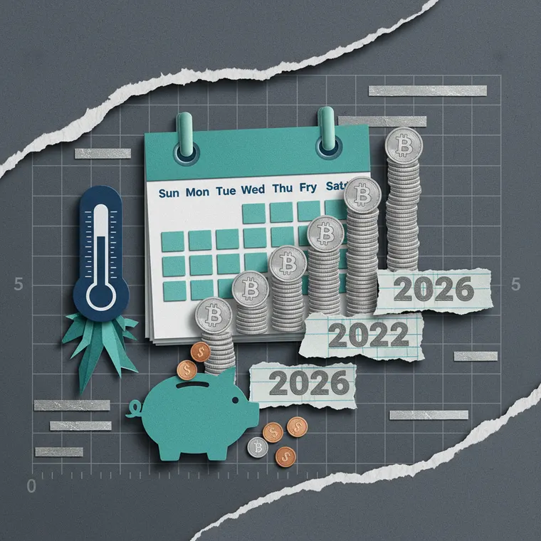 암호화폐 DCA 분할매수 전략 가이드 — 공포장 백테스트 수익률 비교 일러스트레이션