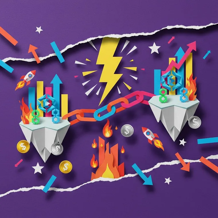 AXL 액슬러 크로스체인 인프라 급등 섹터 로테이션 트렌딩 페이퍼컷 콜라주 일러스트레이션