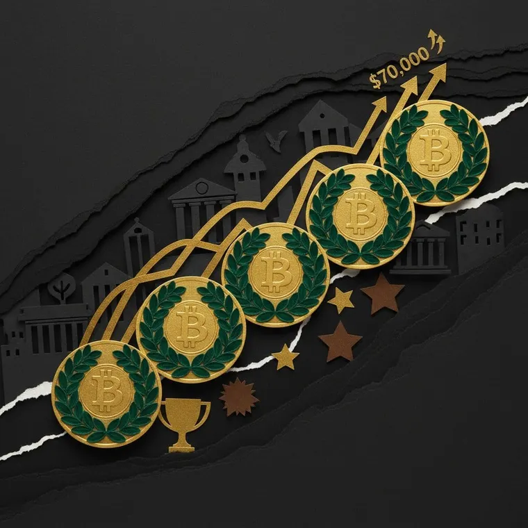 2026년 4월 기관 주목 알트코인 TOP 5 추천 이더리움 솔라나 XRP 하이퍼리퀴드 비텐서 페이퍼컷 일러스트레이션