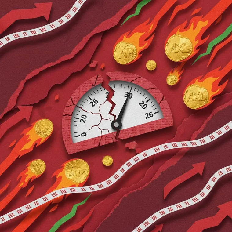암호화폐 공포탐욕지수 26 속 API3 AXL 급등 4월 19일 크립토 시장 브리핑 페이퍼컷 콜라주 일러스트