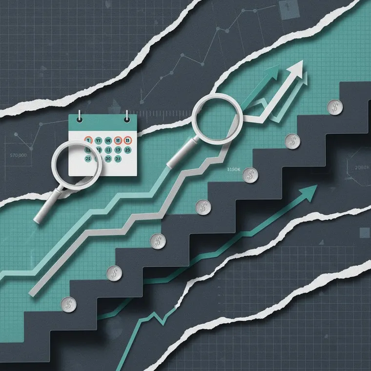 비트코인 DCA 적립식 투자 전략 2026년 수익률 백테스팅 단계별 가이드 페이퍼컷 콜라주 일러스트레이션