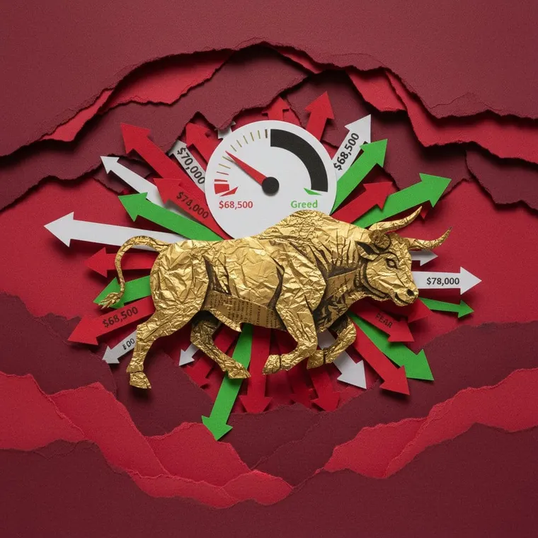 2026년 4월 24일 암호화폐 시장 공포탐욕지수 46 BIO AXL 강세 주간 마감 브리핑 페이퍼컷 일러스트레이션