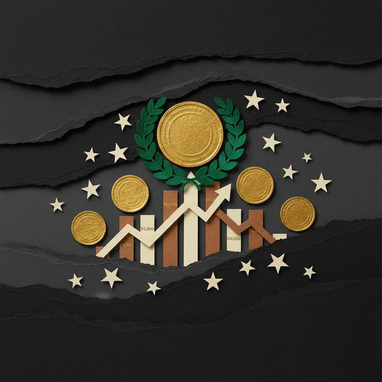 2026년 4월 업비트 주목 알트코인 TOP 5 역발상 매수 추천 골드 페이퍼컷 콜라주 일러스트