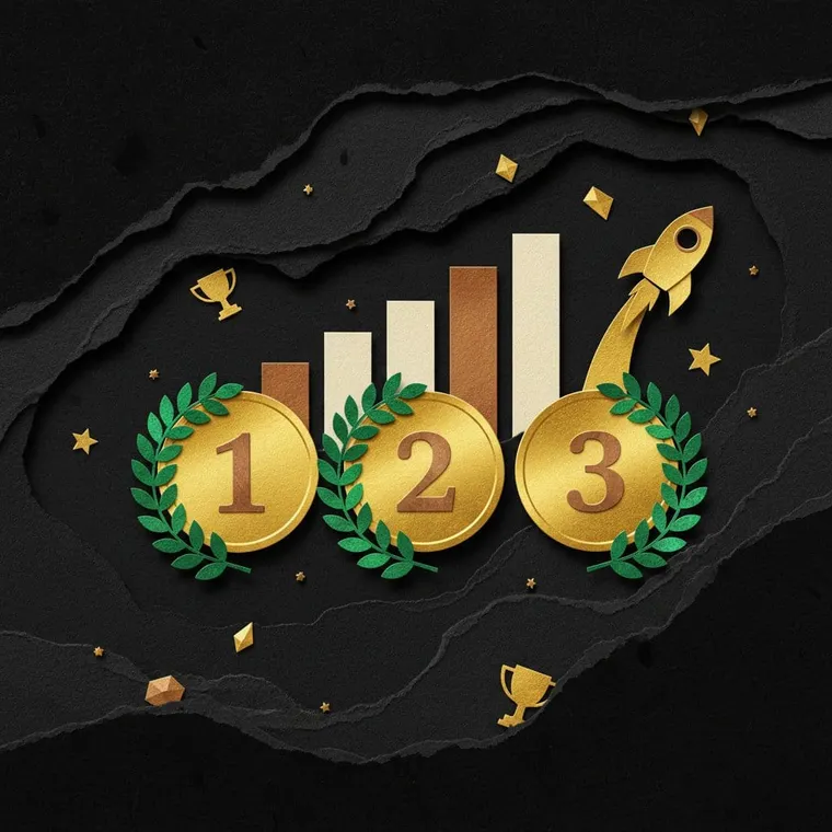 2026년 5월 알트코인 TOP 3 추천 골드 페이퍼컷 프리미엄 일러스트레이션