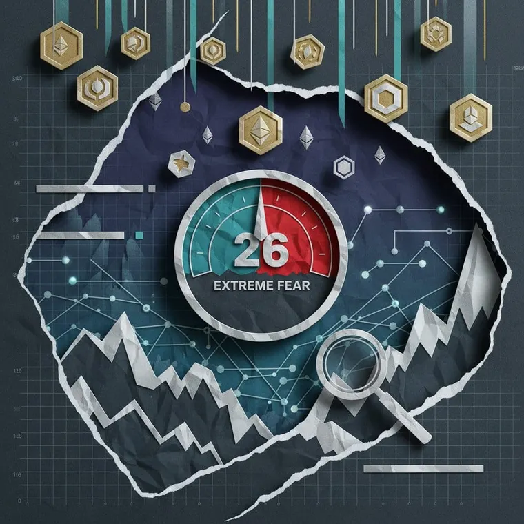 공포장 속 DeFi 에어드랍 기회를 시각화한 블록체인 디지털 아트