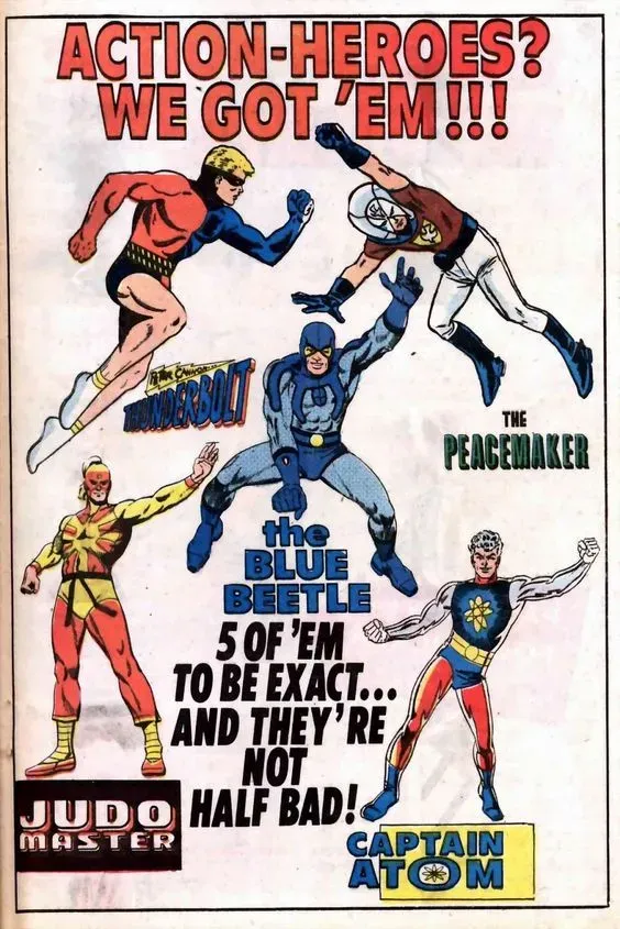 An advertisment for Charleton Comics characters that would go on to become the Watchmen.