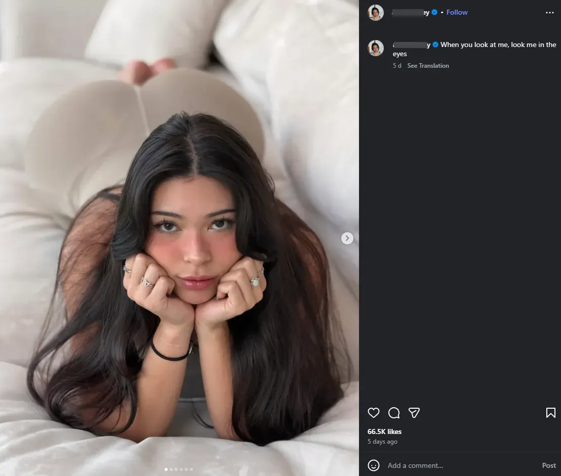 OnlyFans Instagram post example with caption