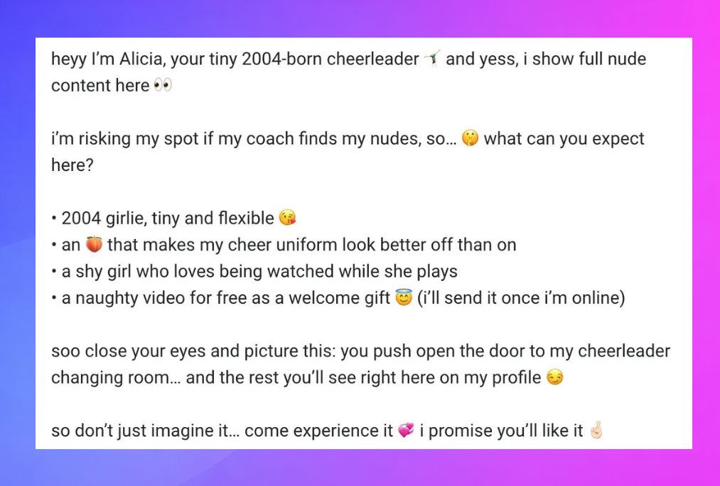 OnlyFans GFE bio example
