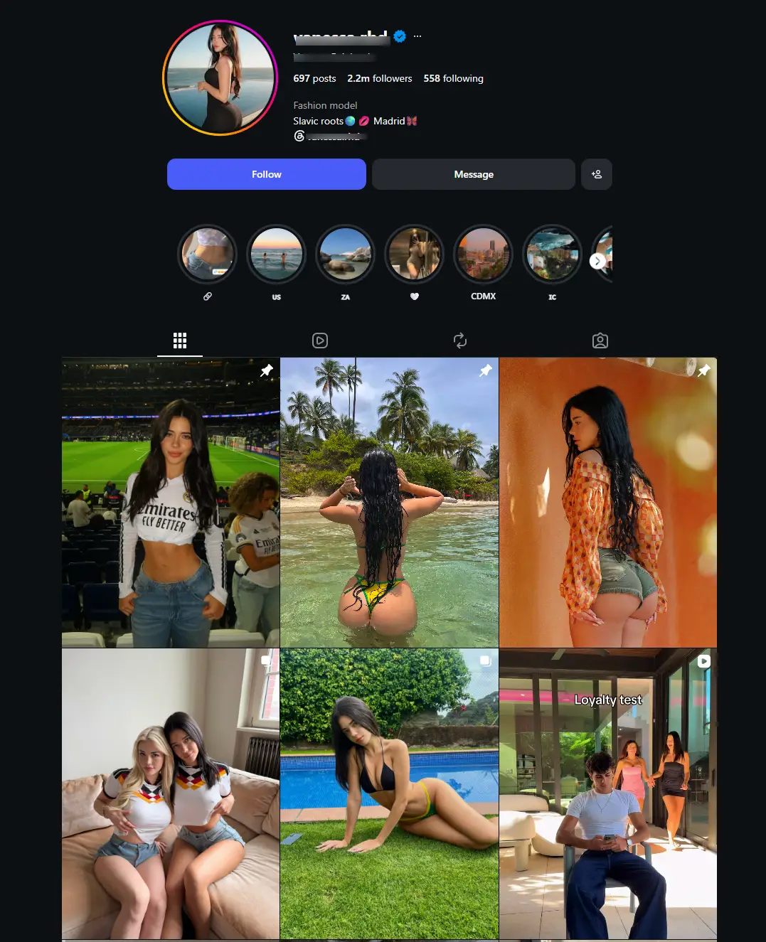 OnlyFans Instagram profile example