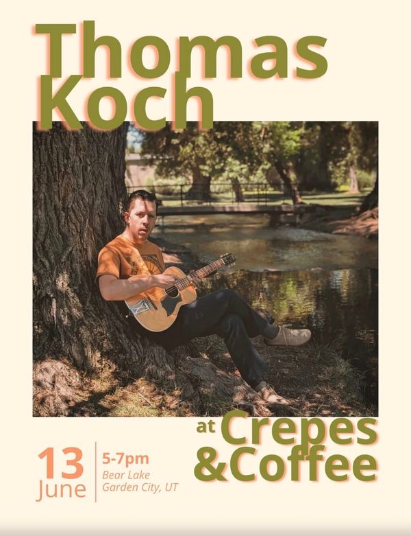 Local Favorite Thomas Koch Coming to Crepes & Coffee This Sunday!