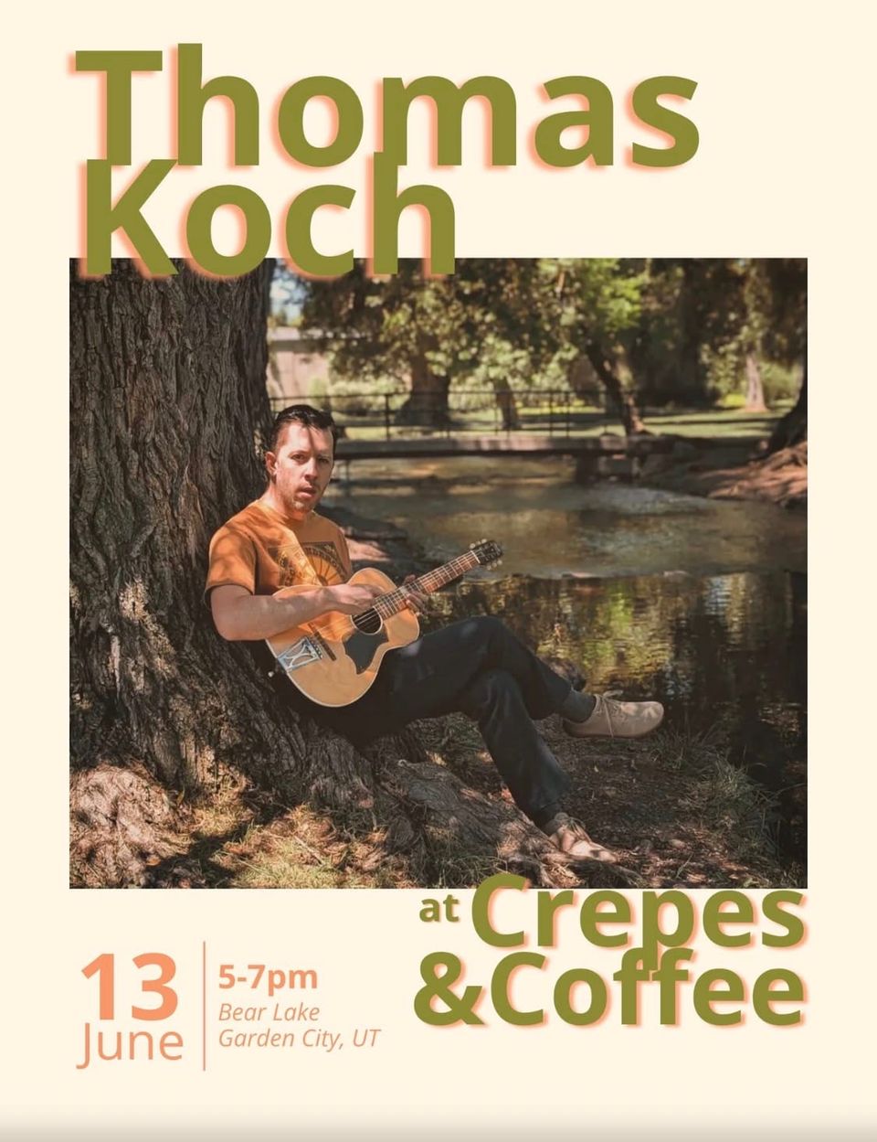 Local Favorite Thomas Koch Coming to Crepes & Coffee This Sunday!