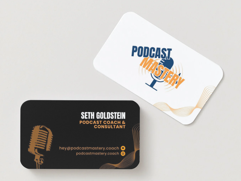 Rendering of Podcast Mastery Business Cards
