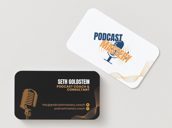 Rendering of Podcast Mastery Business Cards