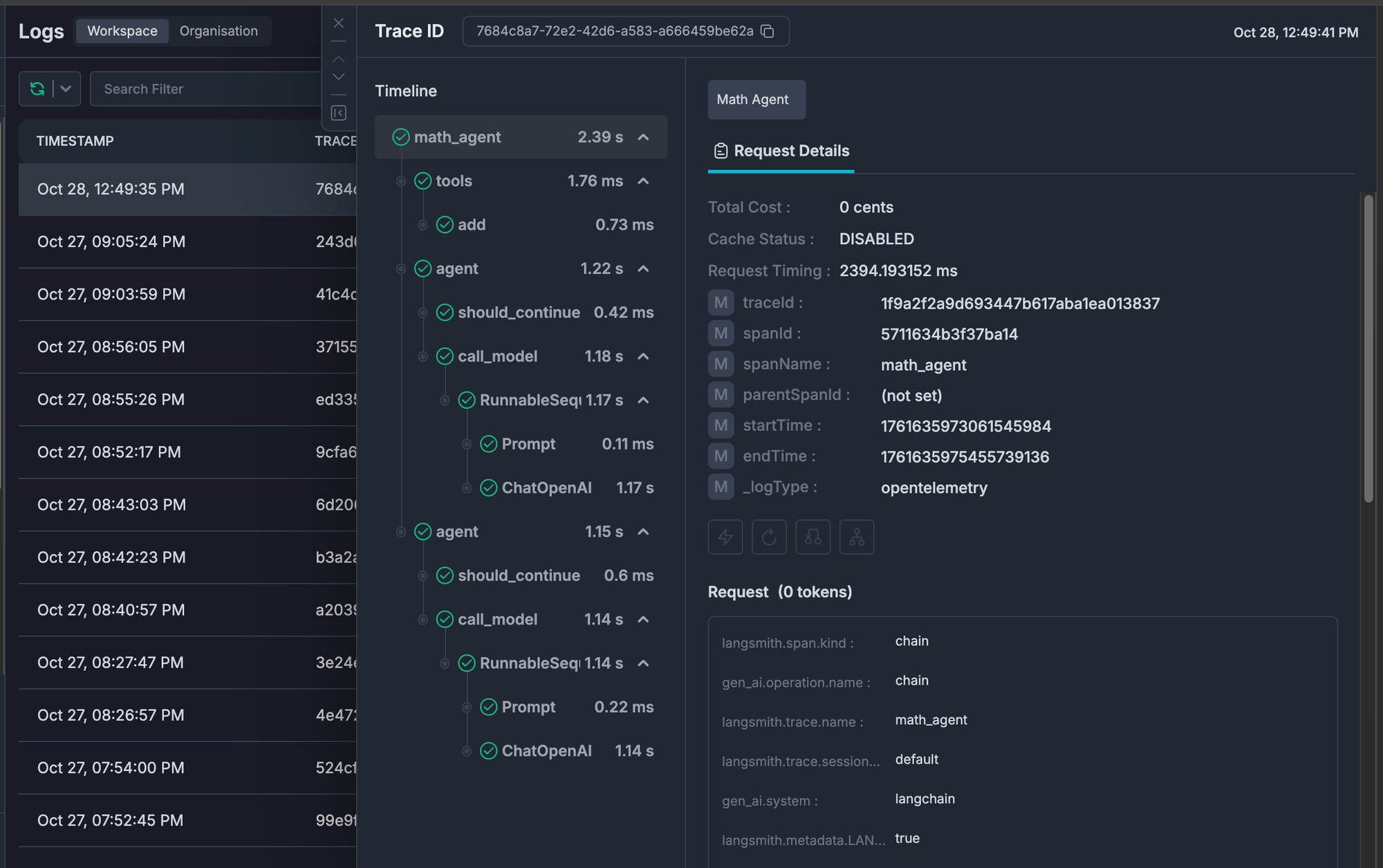 langgraph agent traces